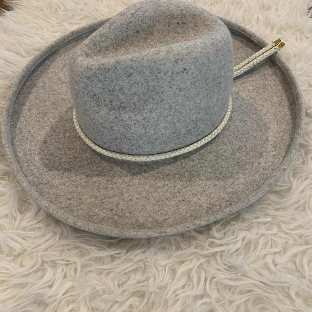 GIGI PIP Gray Felt Hat with Cream Braided Band
